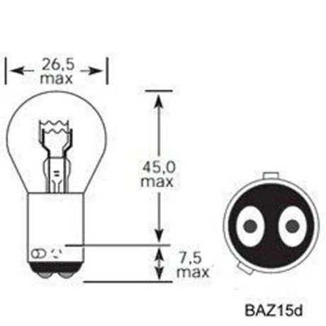 MITSU P21/4 BAZ евро 2 контакта +30% 12v (со смещением)