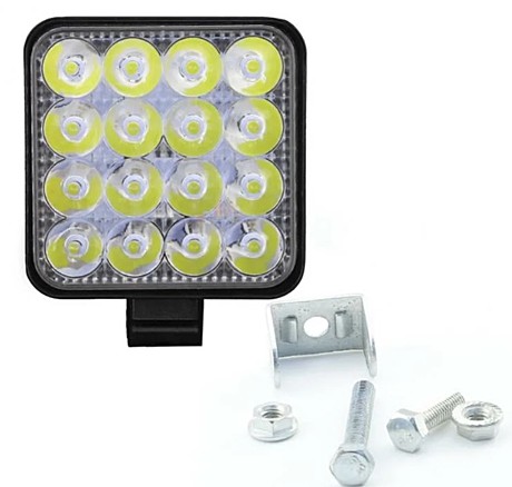 ДХО 48W mini квадрат  12-24v 84х84мм толщина 19мм