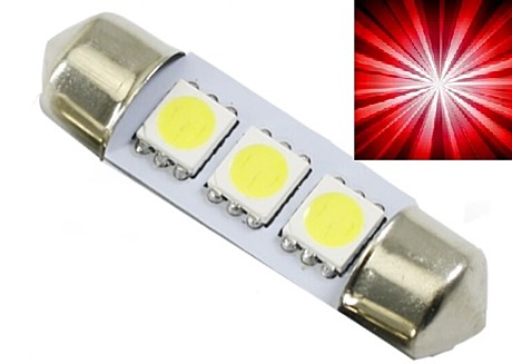 C5W 36mm 3 smd 5050 красный