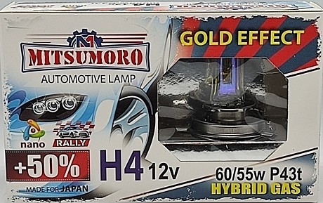 MITSU H4 12v 60/55W + 50% GOLD EFFECT